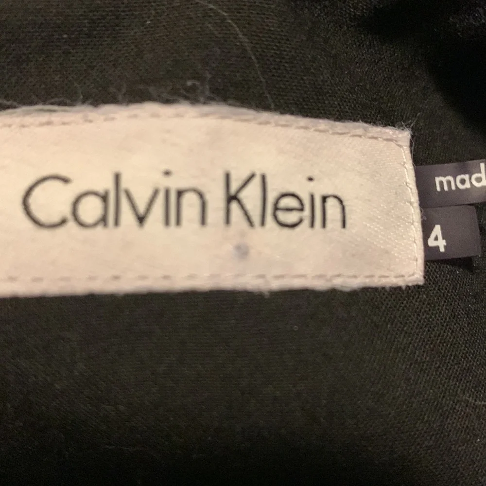 Calvin Klein Black Faux Leather Stripes Lined Sheath Dress - Picture 9 of 10